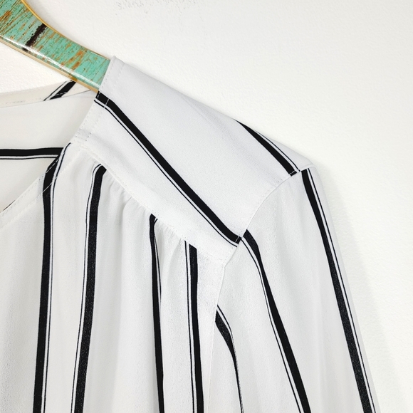 White and Black Button up L - Picture 3 of 9